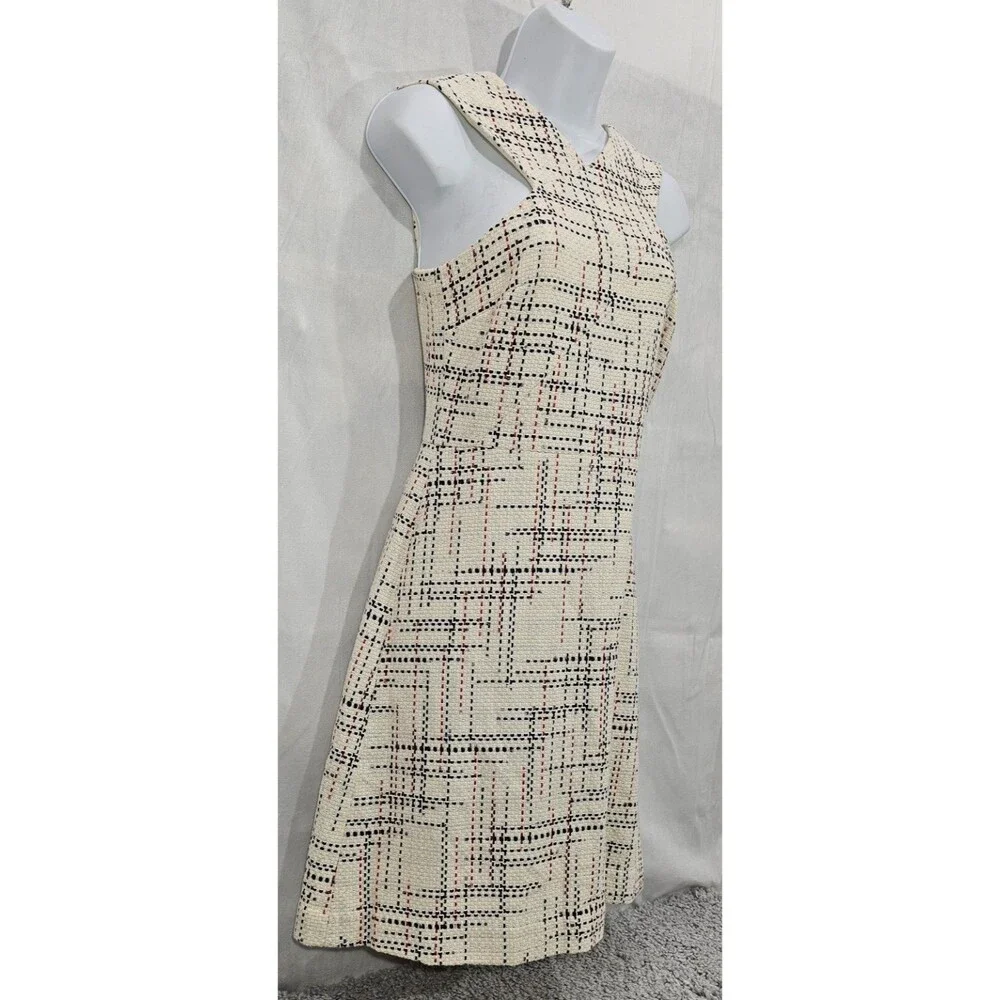 New Banana Republic Women's Mini Dress Ivory Tweed Halter Twee Mod Preppy Size 0 - Picture 8 of 16
